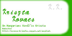 kriszta kovacs business card